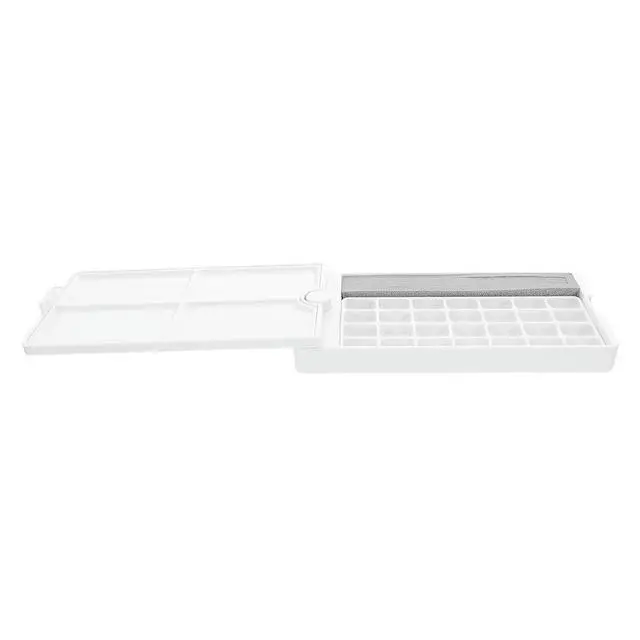 Alt view image 3 of 3 - Empty Watercolor Palette 28 Wells Rotate Paint Tray for Oil Acrylic Painting Mini Travel Paint Palette with Lid and