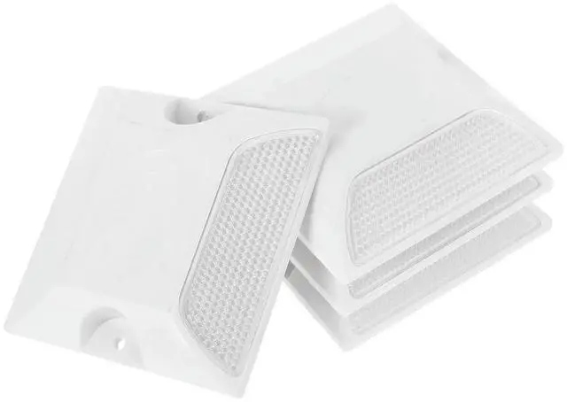 Alt view image 2 of 3 - 4Pcs Reflective Raised Plastic Curb Reflectors for Driveway Entrance Parking Space Gravel Yard Trail Marking High