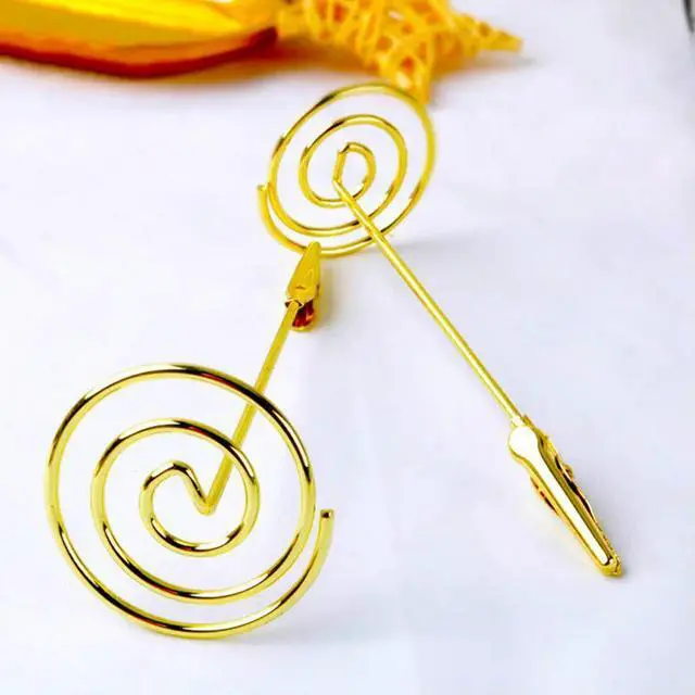 Main image of 10Pcs Memo Clips Stainless Steel Reusable Photo Holder Compact Multi-Function Table Name Card Stand Photo Card Holder