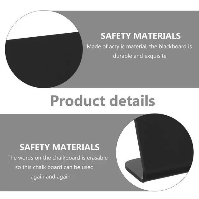 Alt view image 2 of 3 - 6Pcs Small Blackboard Acrylic Blackboard Writing Board Reusable Wedding Party Decoration Message Board