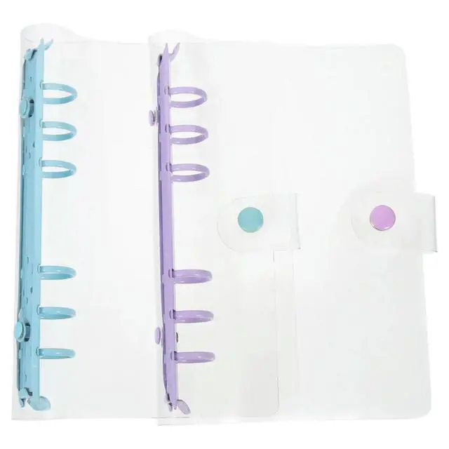 Alt view image 2 of 3 - 2Pcs High-Grade Flexible Binder Notebook Cover Clear Elegant Shell for School Office Scrapbook Planner Loose-Leaf 6-Ring Journal