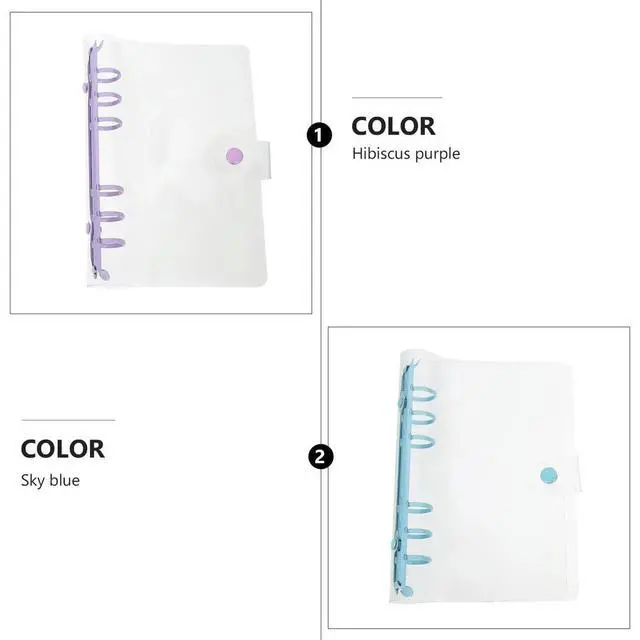 Alt view image 3 of 3 - 2Pcs High-Grade Flexible Binder Notebook Cover Clear Elegant Shell for School Office Scrapbook Planner Loose-Leaf 6-Ring Journal