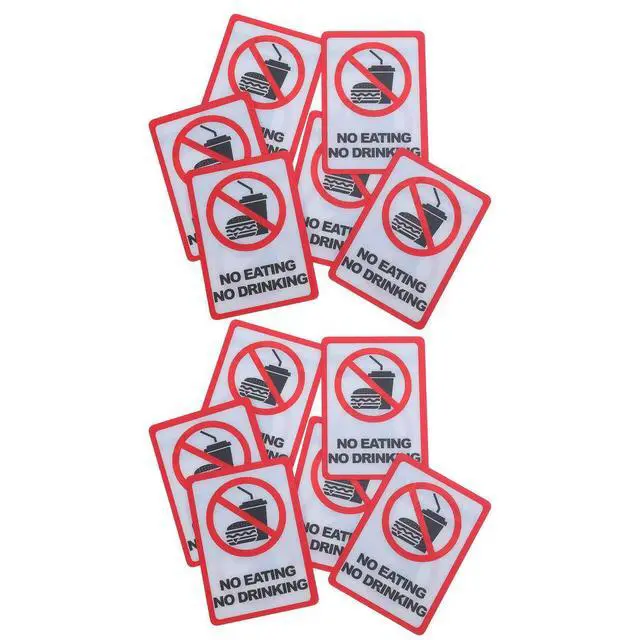 Alt view image 3 of 3 - 12Pcs No Eating Safety Sticker High Contrast Vinyl Decal Easy Apply Remove Weather Resistant for Workshop Factory