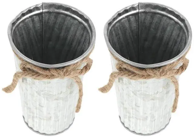 Main image of 2Pcs Vintage l Pencil Holder Round Pen Organizer Desk Brush Cup Stationery Container for Office