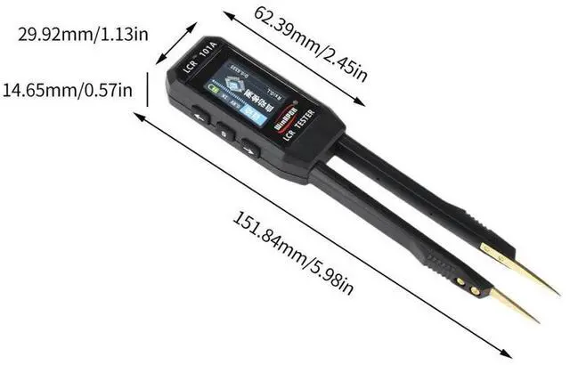 Alt view image 6 of 6 - LCR Digital Tweezer Bridge Multimeter 1.14 Inch TFT Color Screen Auto Identify Resistance Capacitance Inductance Diode Tester