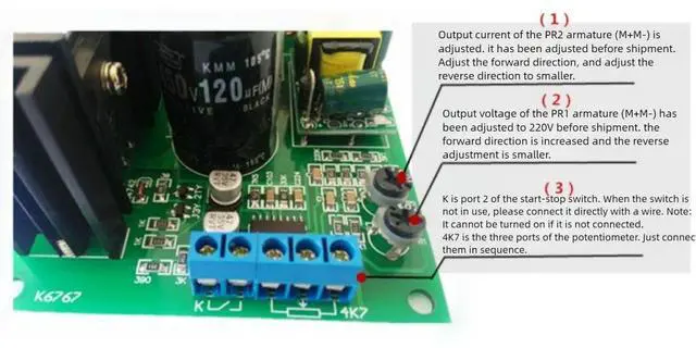 Alt view image 4 of 6 - PWM DC Motor Drive Module 800W AC80-2650V Input for 2 Wire Permanent Magnet Motor 4 Wire Excitation Motor Drive Controller Board