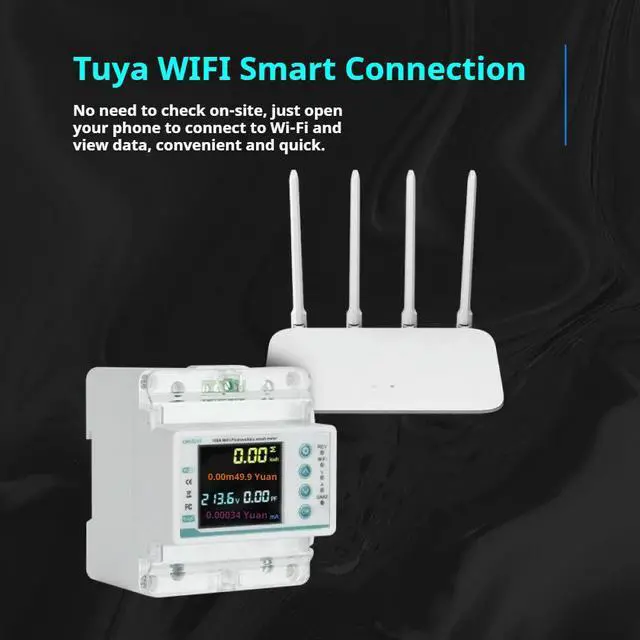 Alt view image 5 of 6 - Remote Operation Ammeter Single Phase 100A Auto-reclosing Energy Meter Bi-Directional Prepaid System