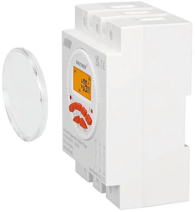 Alt view image 5 of 6 - CN109S-380V LCD Display 3 Phases 7 Days Programmable Timer Switch with 1 Second Interval Time Controller