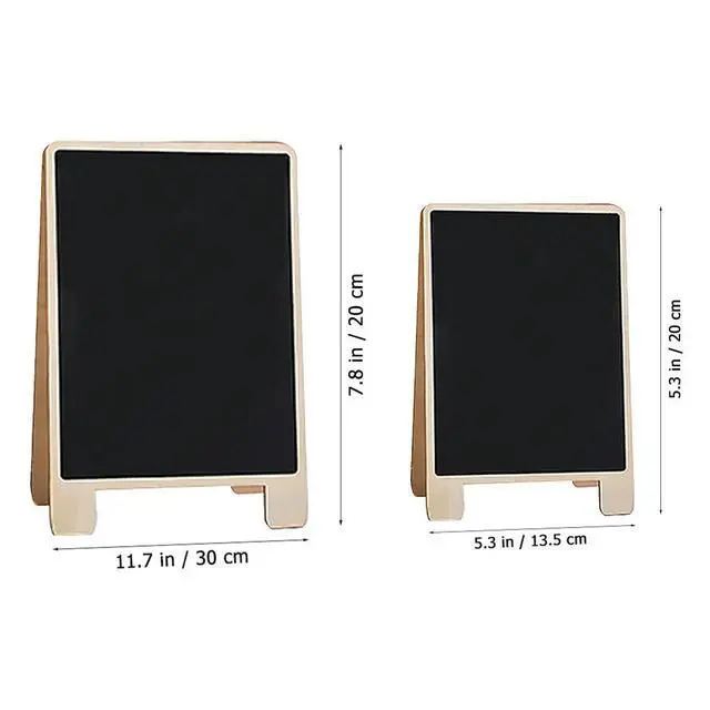 Alt view image 2 of 3 - 2Pcs Sturdy Wooden Message Board Chalkboard with Stand Double Side Writing Surface Exquisite Design Home Decoration Note Board