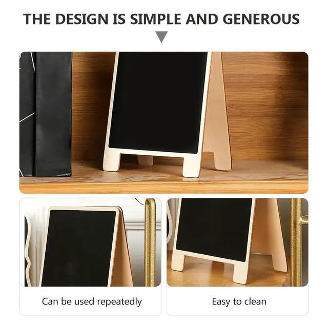 Alt view image 3 of 3 - 2Pcs Sturdy Wooden Message Board Chalkboard with Stand Double Side Writing Surface Exquisite Design Home Decoration Note Board