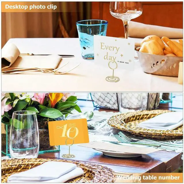 Main image of 20Pcs Table Card Holders Stylish Photo Holder Stands Bright Color l Clip Holders for Place Cards Menu Greeting Cards Desk