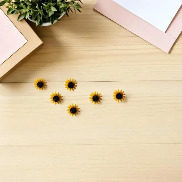 Alt view image 3 of 3 - 60Pcs Flower Thumbtacks Sunflower Pushpins Decorative Bulletin Board Cork Board Tacks for Photos Wall Maps Office School