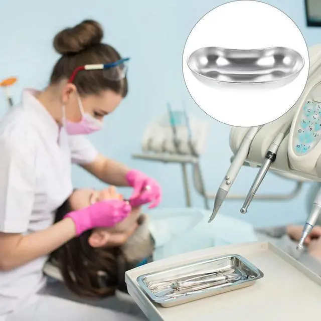 Alt view image 2 of 3 - 1Pcs Stainless Steel Kidney Shaped Tray Instrument Tray for Clinical Surgery Experiment Disinfection Fluid