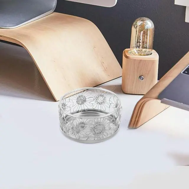 Alt view image 2 of 3 - l Round Stainless Steel Mini Desk Organizer Bucket Space Saving SleModern Office Supplies Holder Paper Clip Container