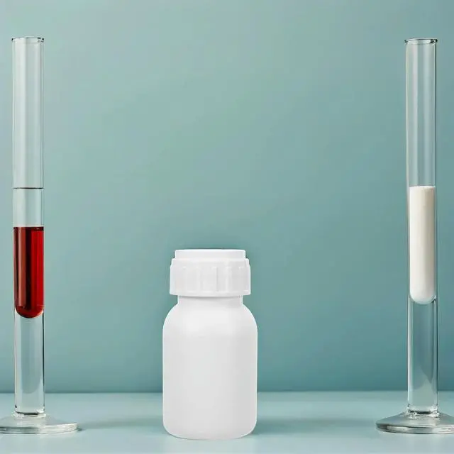 Alt view image 3 of 3 - 12Pcs Thick Wall oratory Reagent Bottles Fluorinated Hdpe Leakproof Screw Cap 50Ml White Plastic Chemical Bottles