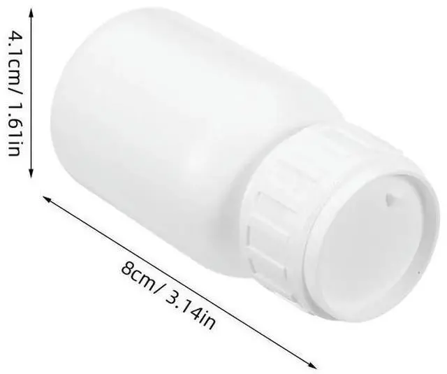 Alt view image 2 of 3 - 12Pcs Thick Wall oratory Reagent Bottles Fluorinated Hdpe Leakproof Screw Cap 50Ml White Plastic Chemical Bottles