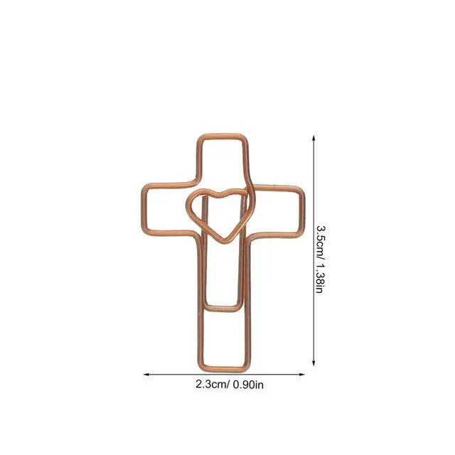 Alt view image 3 of 3 - 120Pcs Heart Cross Paper Clips Bible Accessories Cute Stationery Paper Clips Journal Bookmark Christian Party Favor