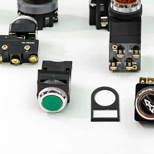 Alt view image 3 of 3 - 100Pcs Plastic Push Button Switch Notice Sign Board with Card Slot Frame for Electrical Switch Identification Signal Light
