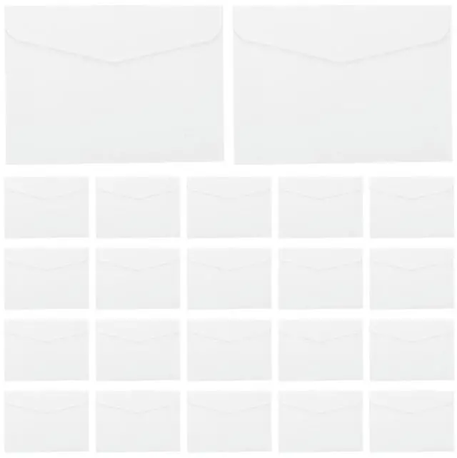 Alt view image 4 of 6 - 100Pcs White Kraft Envelopes Mini 15x8.3cm Blank Paper Card Sleeves Invitation Envelopes Small Vintage Business Greeting Coin