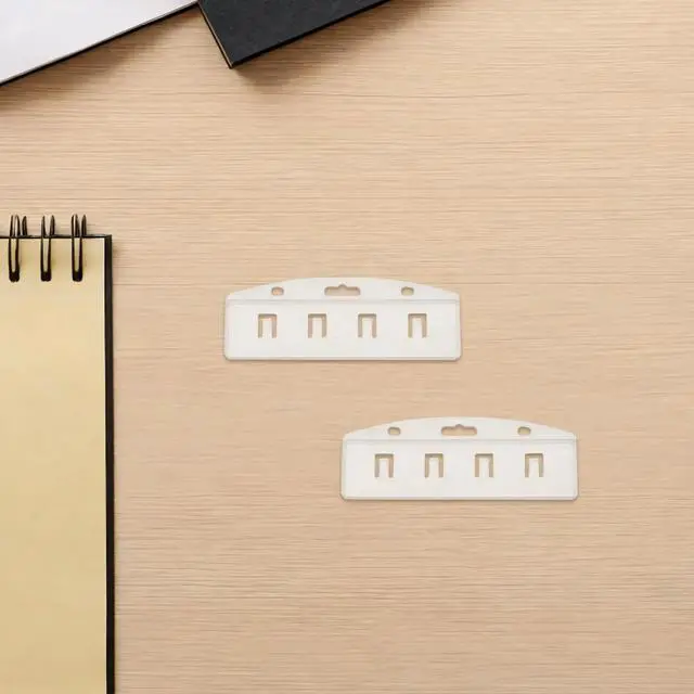 Alt view image 2 of 3 - 25Pcs Transparent Half Card Badge Holders with Grippers Clear Rigid Plastic Id Sleeve for Work Events Conferences Credit Card