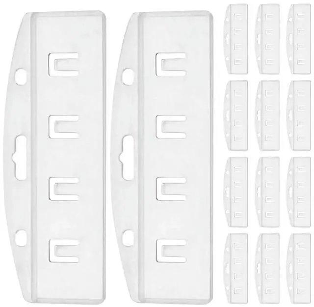 Alt view image 3 of 3 - 25Pcs Transparent Half Card Badge Holders with Grippers Clear Rigid Plastic Id Sleeve for Work Events Conferences Credit Card