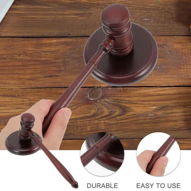Alt view image 3 of 3 - 1Set Real Wood Judge Gavel for Lawyer Court Auctioneer Board Executive Bidding Ceremony Loud