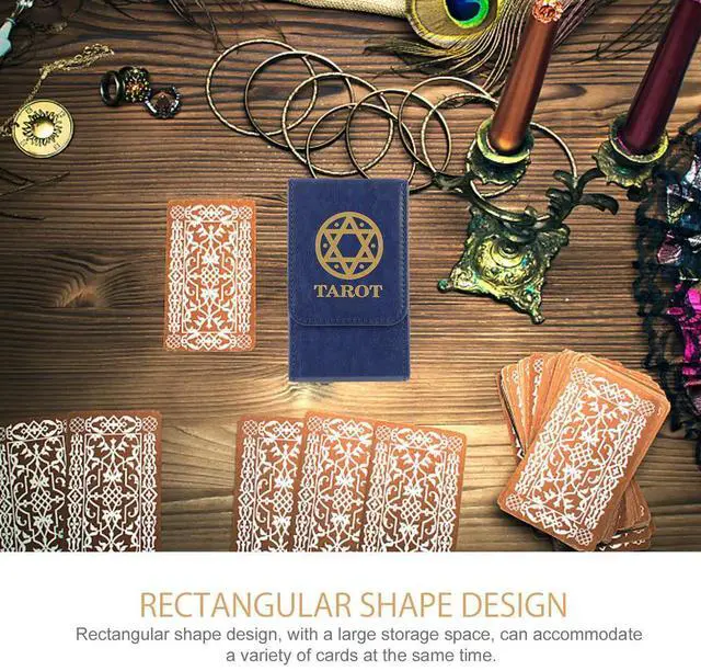 Main image of Six-Pointed Star Tarot Box Premium PU Rectangular Case Card Organizer Tarot Cards Holder Games Card Container