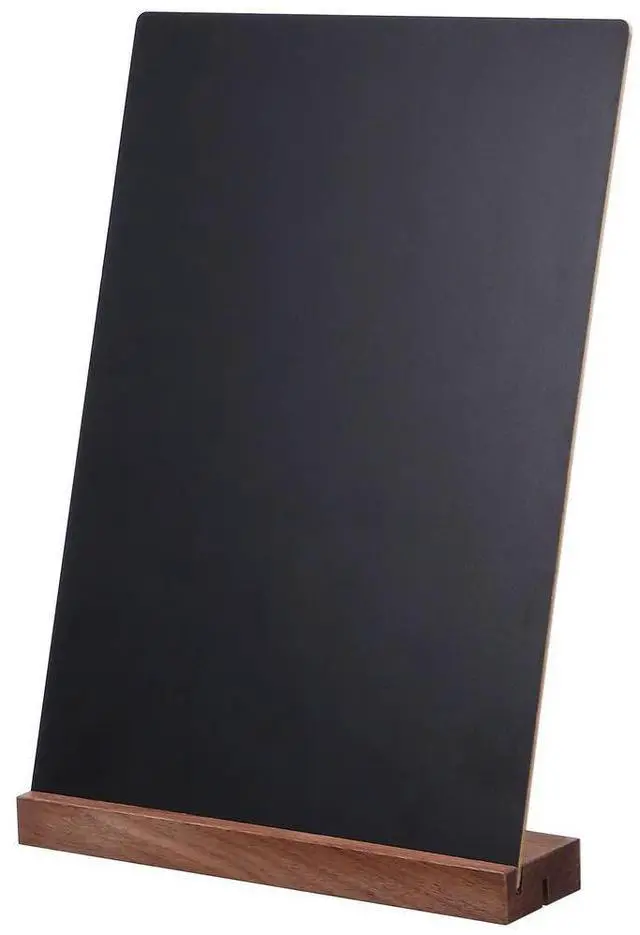 Alt view image 4 of 6 - Small Blackboard Sign for Desk Tabletop Use Mini Chalkboard with Wooden Stand Reusable Smooth Surface Menu Board