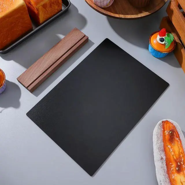 Alt view image 5 of 6 - Small Blackboard Sign for Desk Tabletop Use Mini Chalkboard with Wooden Stand Reusable Smooth Surface Menu Board