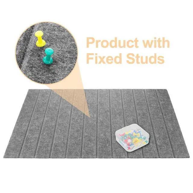 Alt view image 5 of 6 - Felt Bulletin Board Vertical Strips Self Adhesive No Drill Wall Photo Memo Display Board Home Office School Decoration Organizer