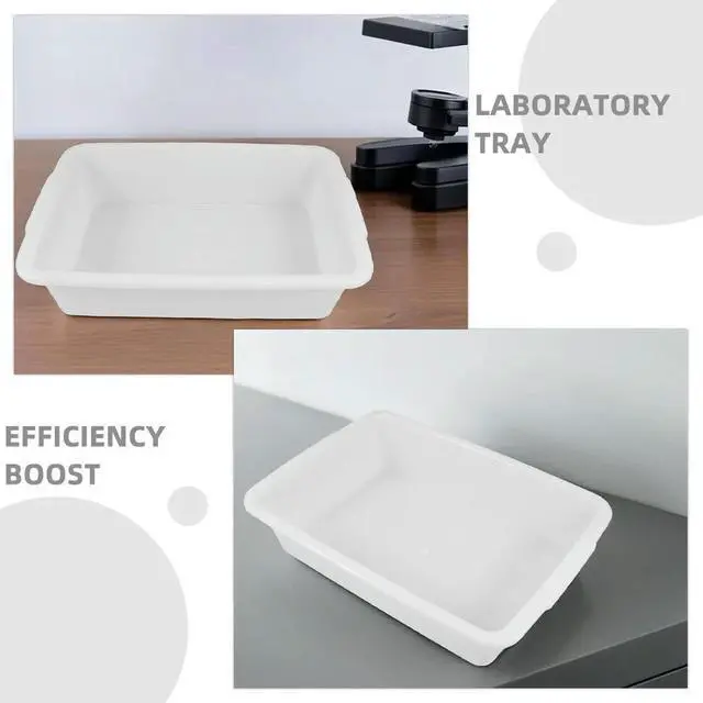 Alt view image 5 of 6 - 2Pcs Spill-Proof oratory Tray Sturdy Plastic Rectangular Chemical Experiment Tray for Organization Teaching Research