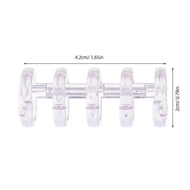 Alt view image 5 of 6 - 100Pcs Transparent Plastic Loose-Leaf Binder Rings 5-Hole Openable Clips for Office School Document Organization Index Cards