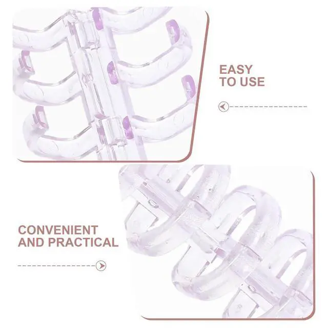 Alt view image 6 of 6 - 100Pcs Transparent Plastic Loose-Leaf Binder Rings 5-Hole Openable Clips for Office School Document Organization Index Cards