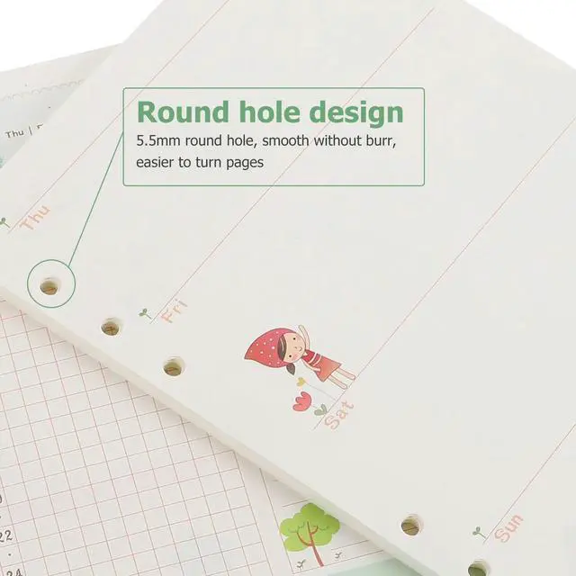 Alt view image 4 of 6 - 3Pcs Loose Leaf Notebook Replacement Papers Thick Smooth Writing Planner Refill for School Office Diary Travel Notepad