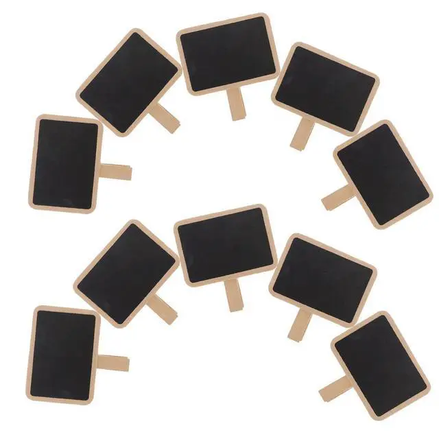 Alt view image 3 of 5 - 40Pcs Wooden Blackboard Clips Mini Chalkboard Reusable Erasable els Food el Clamps Table Number Place Cards Message Memo