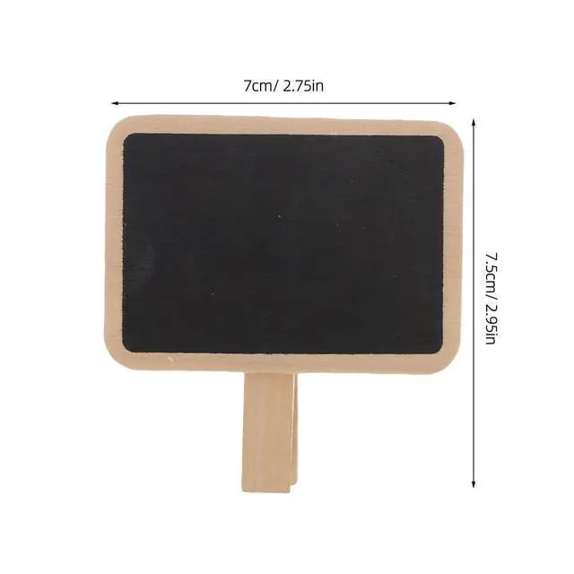 Alt view image 5 of 5 - 40Pcs Wooden Blackboard Clips Mini Chalkboard Reusable Erasable els Food el Clamps Table Number Place Cards Message Memo