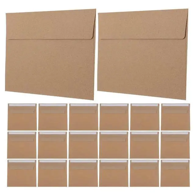 Alt view image 6 of 6 - 60Pcs A7 Brown Kraft Paper Envelopes Self Adhesive Closure for Wedding Invitations Greeting Cards Party Stationery Bulk Vintage