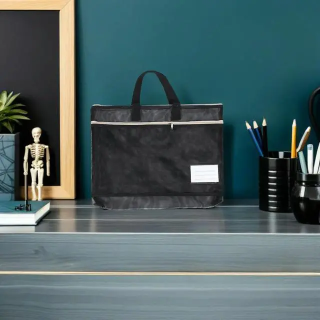 Alt view image 5 of 6 - 2Pcs A3 Large Capacity Document Bag Nylon Zipper Portfolio Pouch Organizer for Art Posters Travel Office