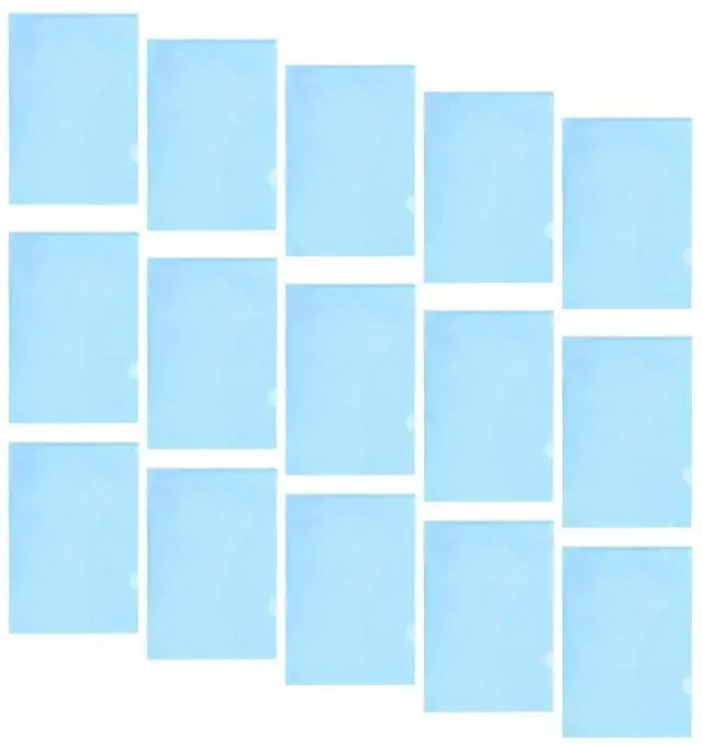 Alt view image 6 of 6 - 30Pcs File Folder L Type Project Pockets Blue A4 Plastic Document Folder Waterproof Office File Organizer Paper Sleeves
