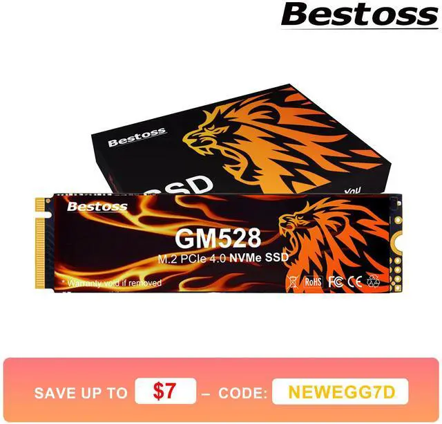 Main image of Bestoss SSD 1TB NVMe Internal Solid State Drive SSD - PCIe Gen 4.0, M.2 2280, Up to 5,000 MB/s, Compatible with Desktop and Laptop