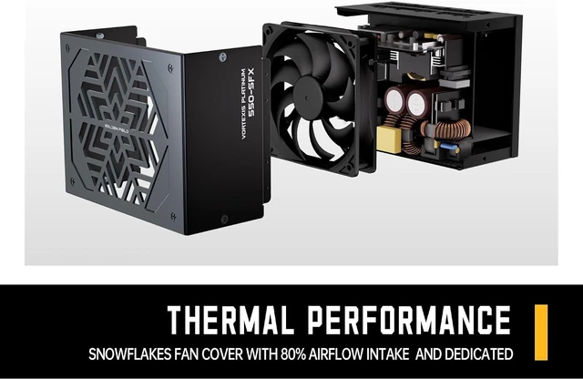 Alt view image 6 of 7 - 550W SFX Power Supply 80 Plus Platinum Fully Modular, ATX 3.1 & PCIe 5.1, 100% Japanese Capacitors, Low-Noise PWM Fan, 500 Watt PSU for ITX/SFF Cases