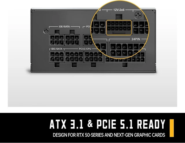 Alt view image 4 of 7 - 550W SFX Power Supply 80 Plus Platinum Fully Modular, ATX 3.1 & PCIe 5.1, 100% Japanese Capacitors, Low-Noise PWM Fan, 500 Watt PSU for ITX/SFF Cases