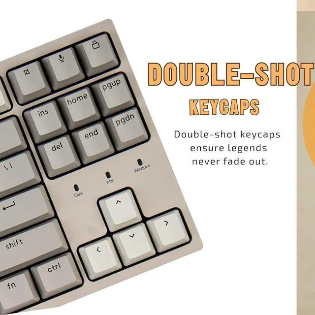 Alt view image 6 of 7 - Keychron C1 Hot-swappable Wired Mechanical Keyboard for Mac Layout, Keychron Mechanical Red Switch/USB Type-C Cable/Double-Shot ABS Keycaps Tenkeyless 87 Keys Computer Keyboard for Windows PC