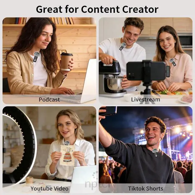 Alt view image 5 of 7 - NPTCL Wireless Lavalier Microphone for iPhone iPad Android, Mini USB C Mic | 24H Charging Case, Digital Charge Display, Noise Reduction for Content Creator Video Recording Vlog Podcast YouTube TikTok