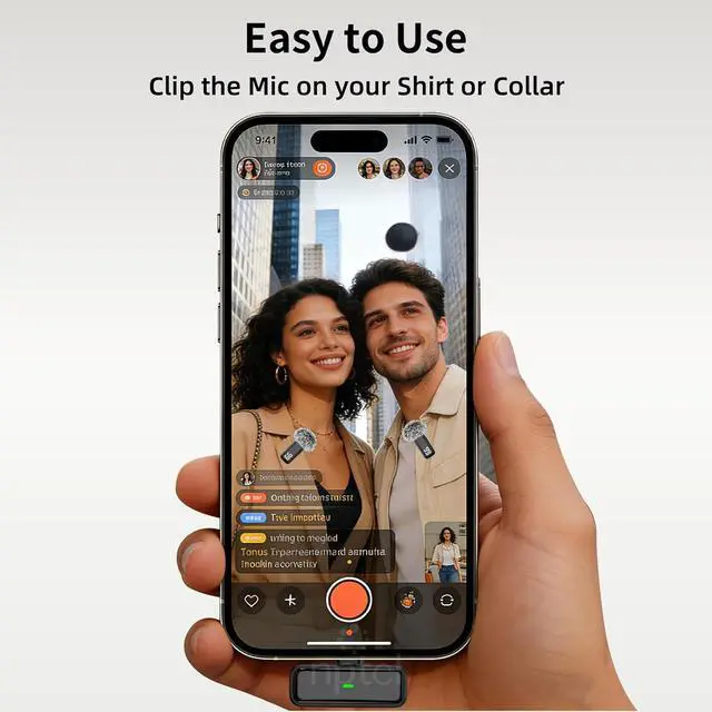 Alt view image 7 of 7 - NPTCL Wireless Lavalier Microphone for iPhone iPad Android, Mini USB C Mic | 24H Charging Case, Digital Charge Display, Noise Reduction for Content Creator Video Recording Vlog Podcast YouTube TikTok