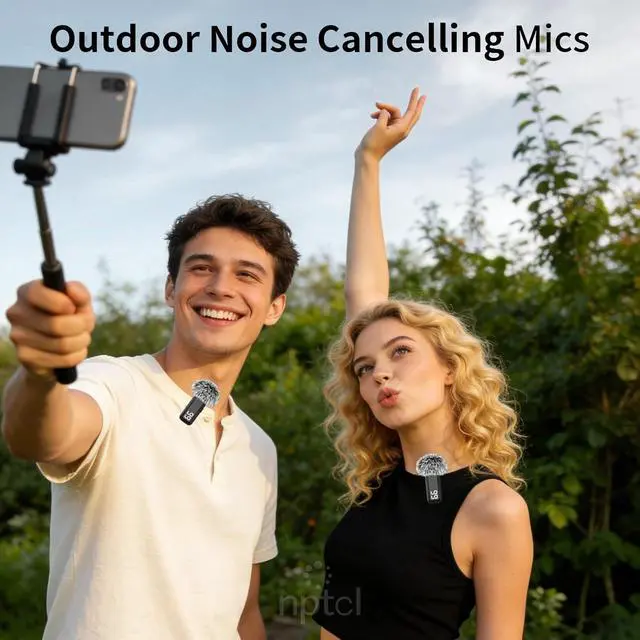 Alt view image 2 of 7 - NPTCL Wireless Lavalier Microphone for iPhone iPad Android, Mini USB C Mic | 24H Charging Case, Digital Charge Display, Noise Reduction for Content Creator Video Recording Vlog Podcast YouTube TikTok