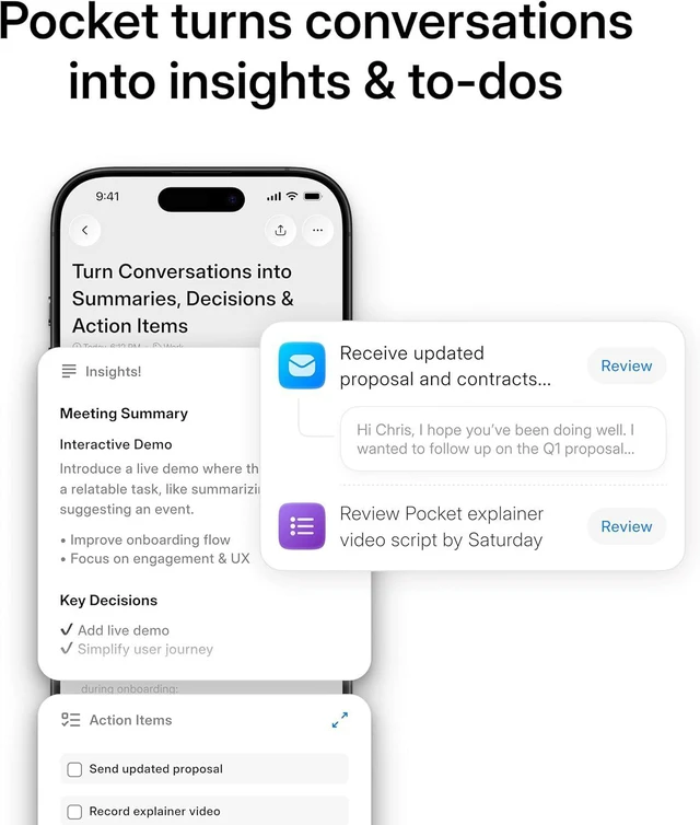 Alt view image 2 of 7 - AI Voice Recorder, Auto Transcription, AI Note Taker, Space Grey
