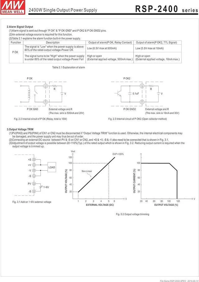 Alt view image 4 of 6 - MW Mean Well RSP-2400-12 12V 166.7A 2000W Single Output with PFC Function Power Supply
