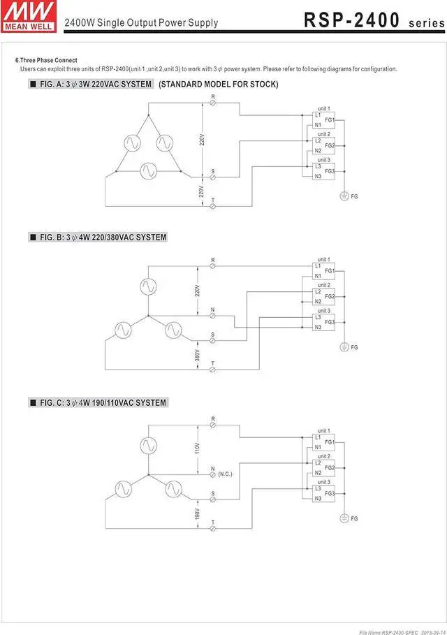 Alt view image 6 of 6 - MW Mean Well RSP-2400-12 12V 166.7A 2000W Single Output with PFC Function Power Supply