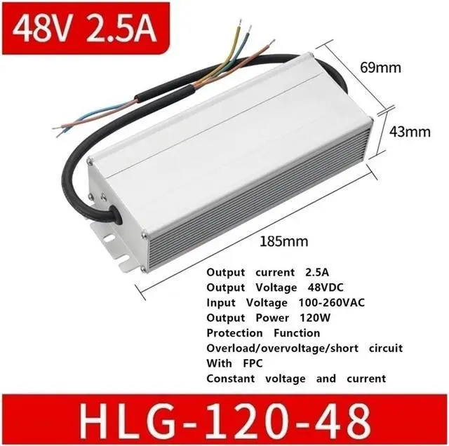 Alt view image 2 of 2 - Switching Power Supply 12V24V36V48V DC with PFC110-220V Wide Voltage Input 400W(HLG-120-48)